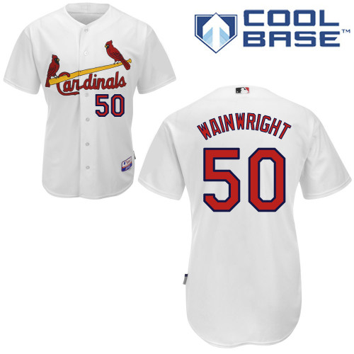 Adam Wainwright #50 MLB Jersey-St Louis Cardinals Men's Authentic Home White Cool Base Baseball Jersey